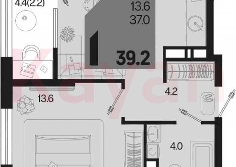 Продажа 1-комн. квартиры, 37 кв.м фото 0