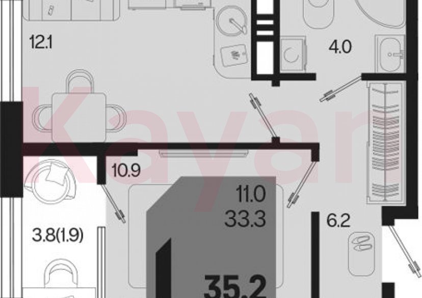 Продажа 1-комн. квартиры, 33.3 кв.м фото 0