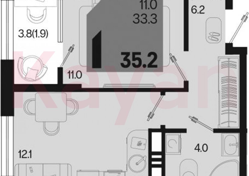 Продажа 1-комн. квартиры, 33.3 кв.м фото 0