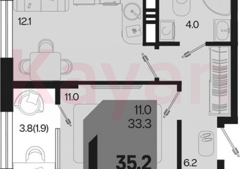 Продажа 1-комн. квартиры, 33.3 кв.м фото 0