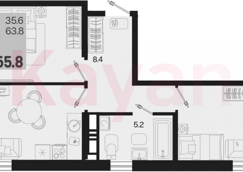 Продажа 2-комн. квартиры, 63.8 кв.м фото 0