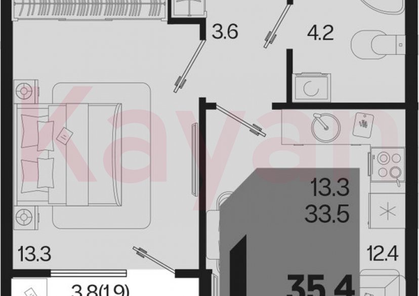 Продажа 1-комн. квартиры, 33.5 кв.м фото 0