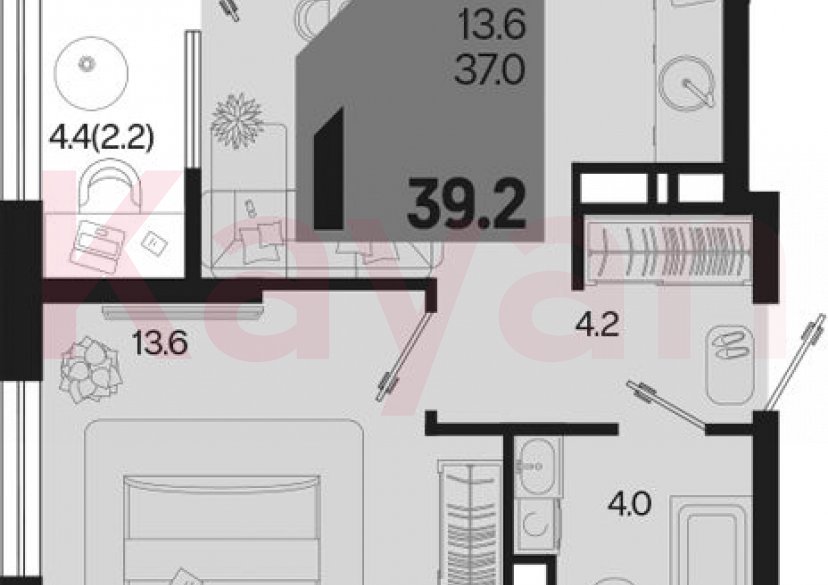 Продажа 1-комн. квартиры, 37 кв.м фото 0