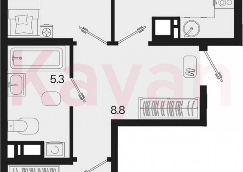 Продажа 2-комн. квартиры, 60.1 кв.м фото 0