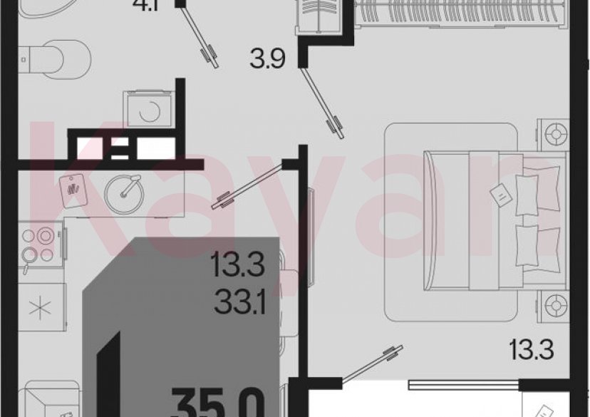 Продажа 1-комн. квартиры, 33.1 кв.м фото 0