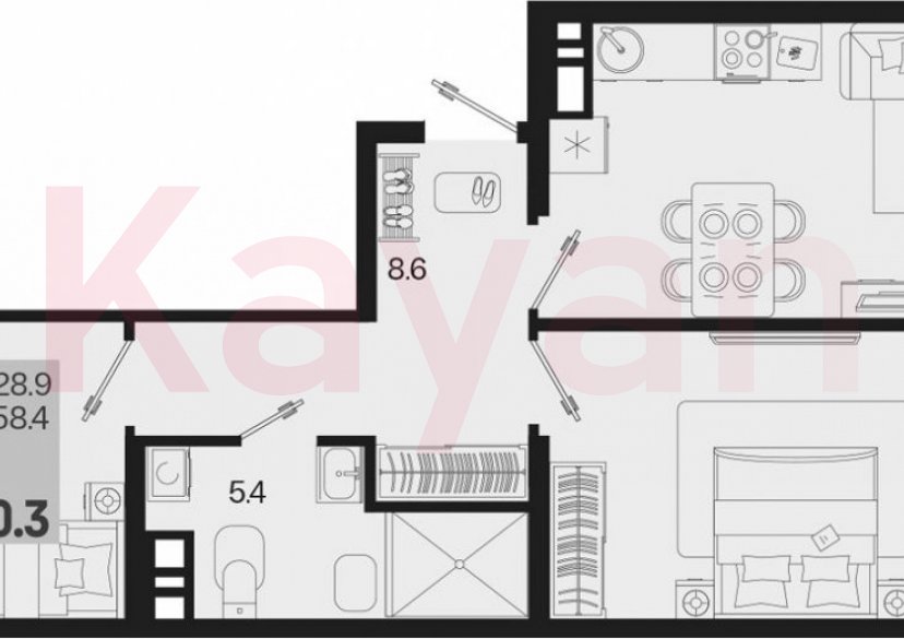 Продажа 2-комн. квартиры, 58.4 кв.м фото 0