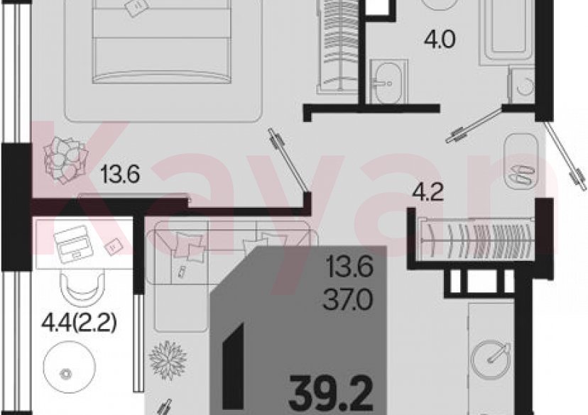 Продажа 1-комн. квартиры, 37 кв.м фото 0