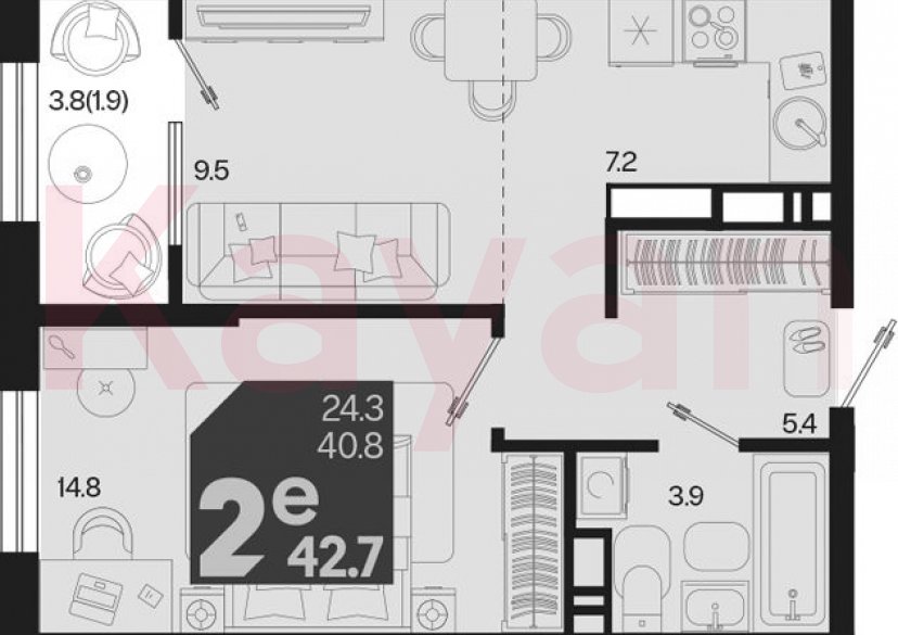 Продажа 2-комн. квартиры, 40.8 кв.м фото 0