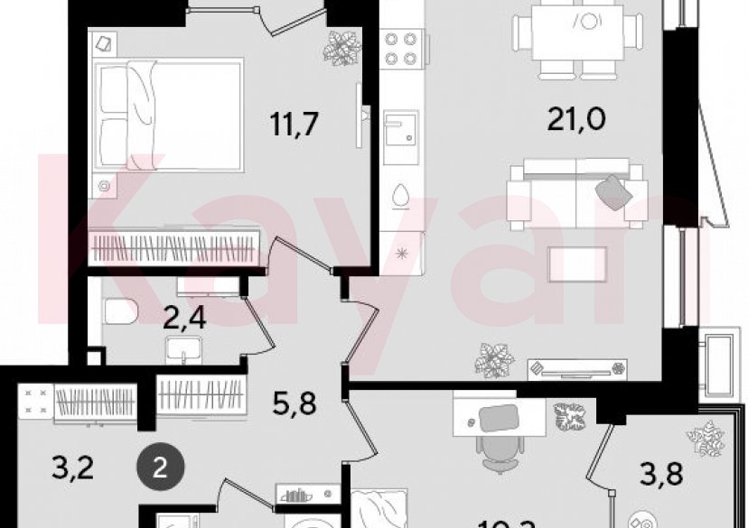 Продажа 3-комн. квартиры, 58.3 кв.м фото 0