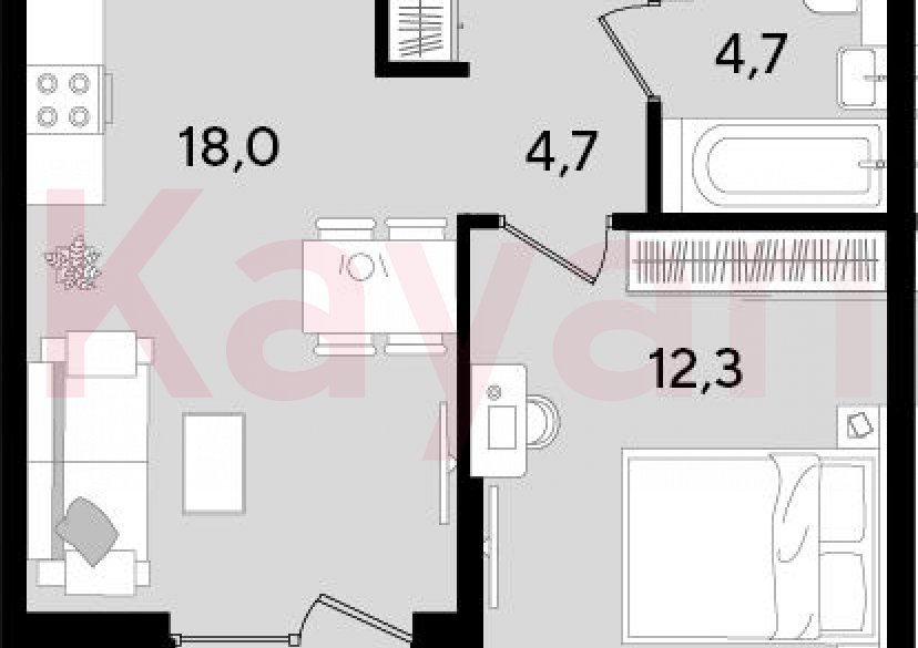 Продажа 2-комн. квартиры, 39.7 кв.м фото 0