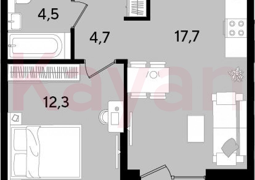 Продажа 2-комн. квартиры, 39.2 кв.м фото 0