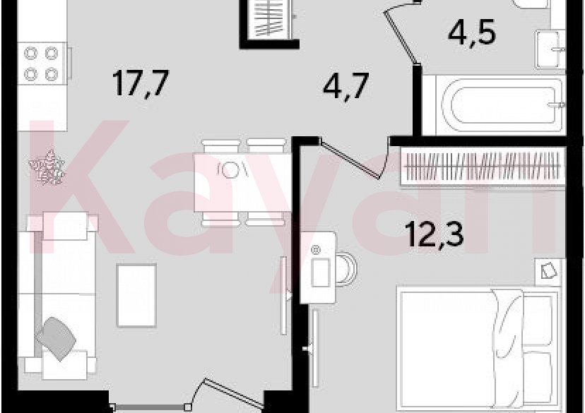 Продажа 2-комн. квартиры, 39.2 кв.м фото 0