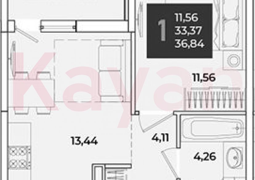 Продажа 1-комн. квартиры, 34.23 кв.м фото 0