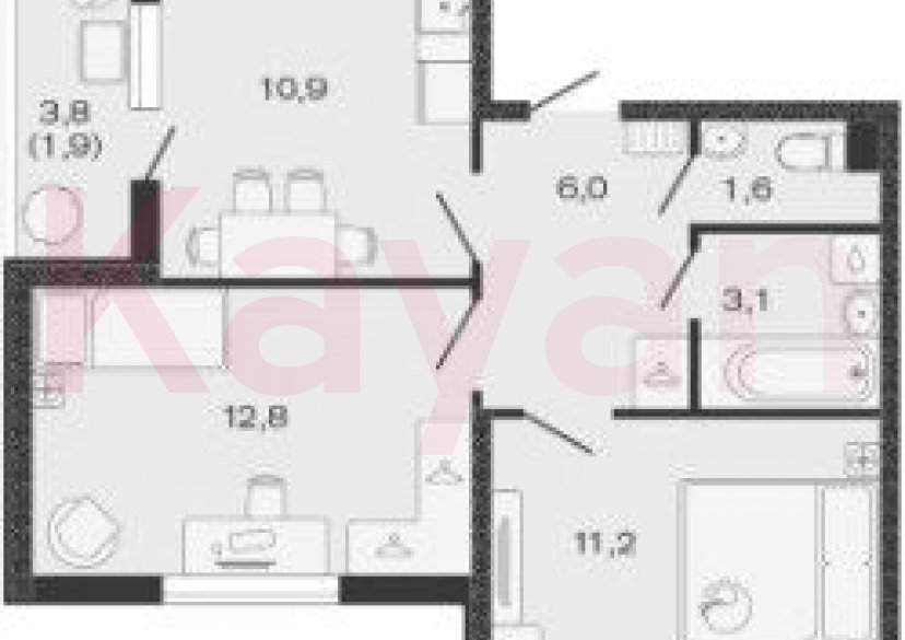 Продажа 2-комн. квартиры, 45.6 кв.м фото 0