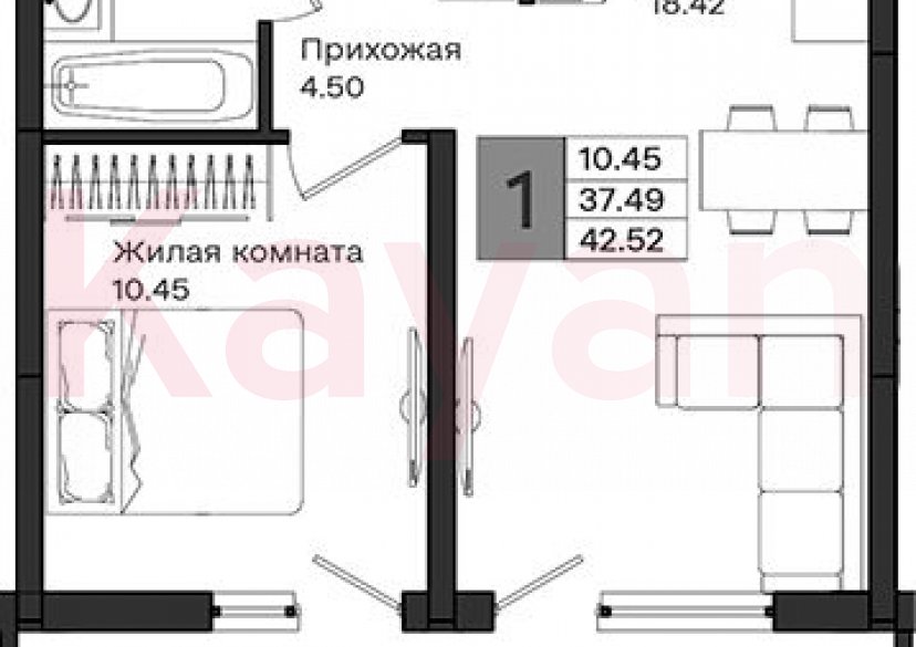 Продажа 1-комн. квартиры, 37.49 кв.м фото 0