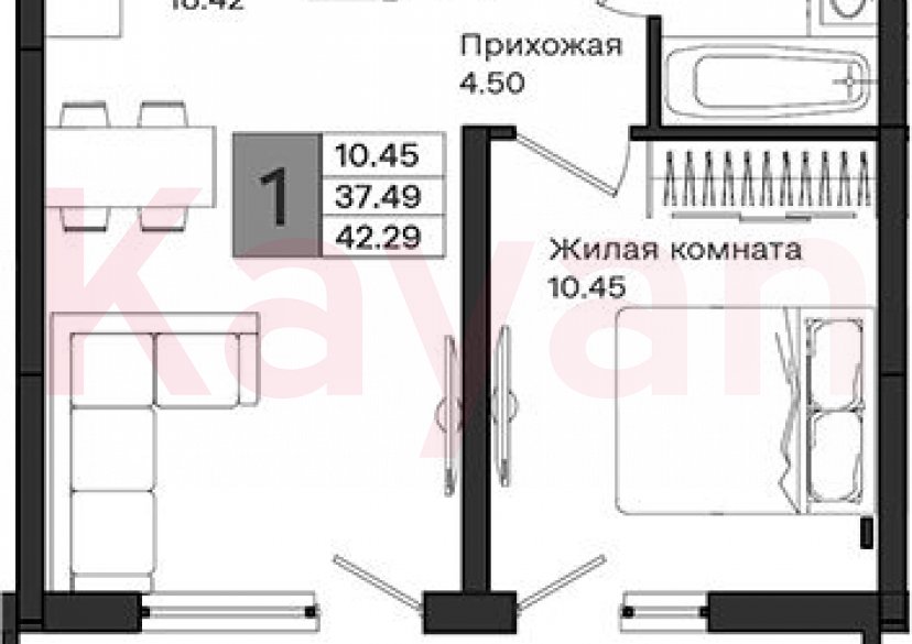 Продажа 1-комн. квартиры, 37.49 кв.м фото 0