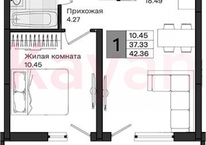 Продажа 1-комн. квартиры, 37.33 кв.м фото 0