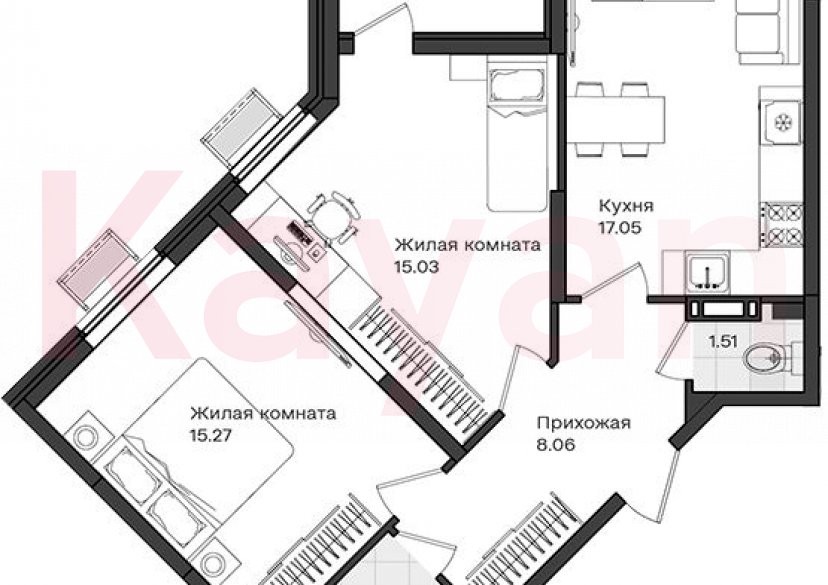 Продажа 2-комн. квартиры, 60.76 кв.м фото 0