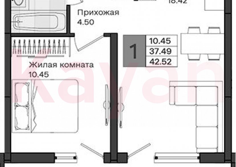 Продажа 1-комн. квартиры, 37.49 кв.м фото 0