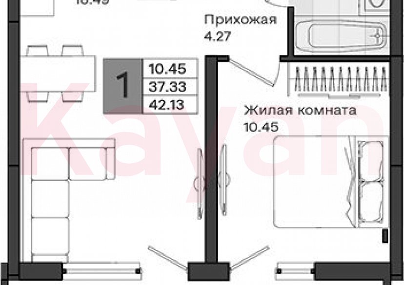 Продажа 1-комн. квартиры, 37.33 кв.м фото 0