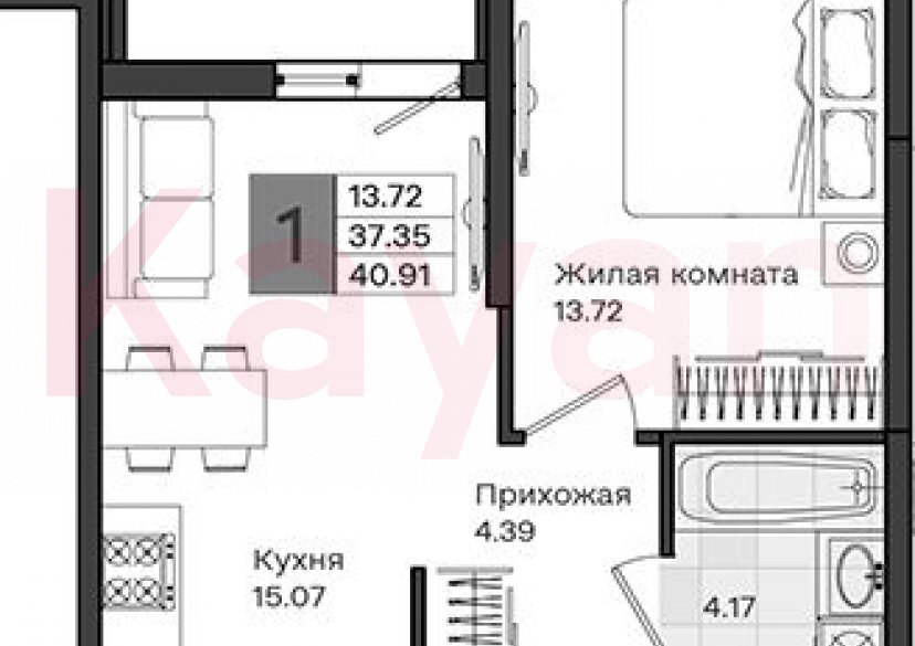 Продажа 1-комн. квартиры, 37.35 кв.м фото 0