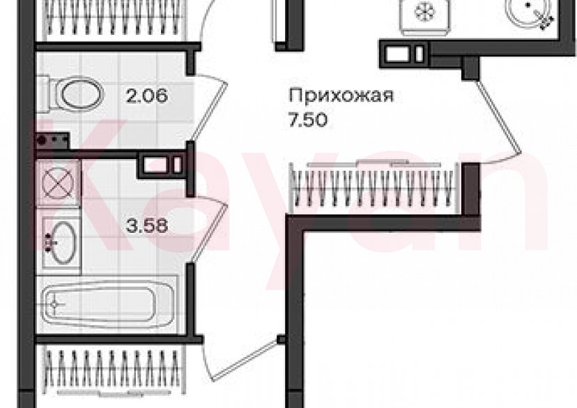 Продажа 2-комн. квартиры, 58.74 кв.м фото 0