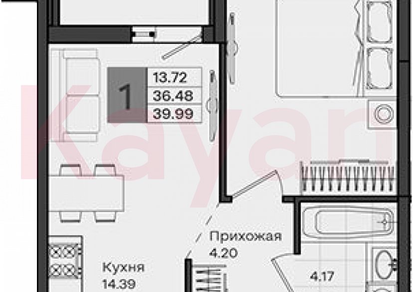 Продажа 1-комн. квартиры, 36.48 кв.м фото 0