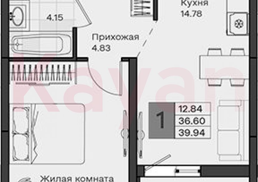 Продажа 1-комн. квартиры, 36.6 кв.м фото 0