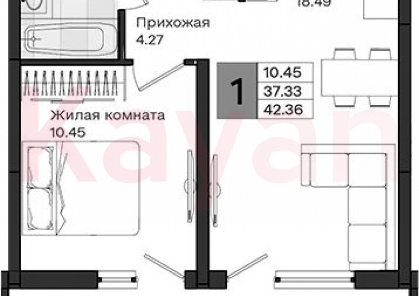 Продажа 1-комн. квартиры, 37.33 кв.м фото 0