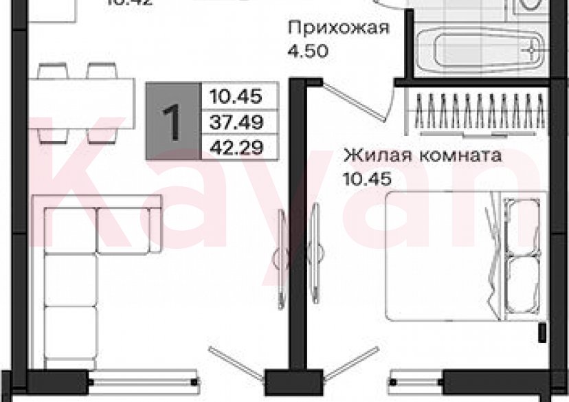 Продажа 1-комн. квартиры, 37.49 кв.м фото 0