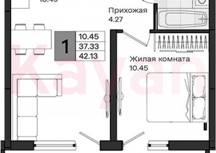 Продажа 1-комн. квартиры, 37.33 кв.м фото 0