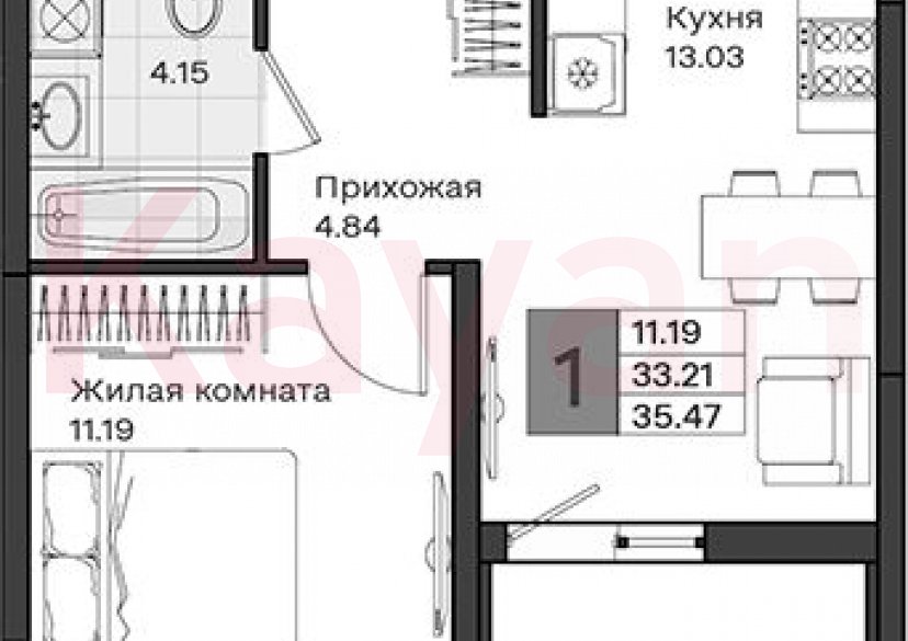 Продажа 1-комн. квартиры, 33.21 кв.м фото 0