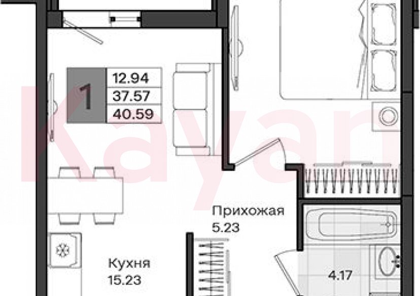 Продажа 1-комн. квартиры, 37.57 кв.м фото 0