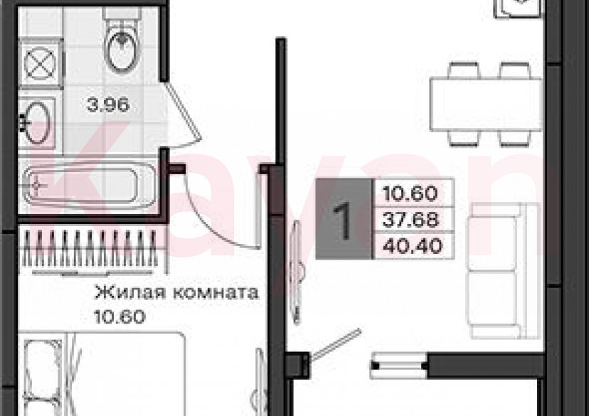 Продажа 1-комн. квартиры, 37.68 кв.м фото 0