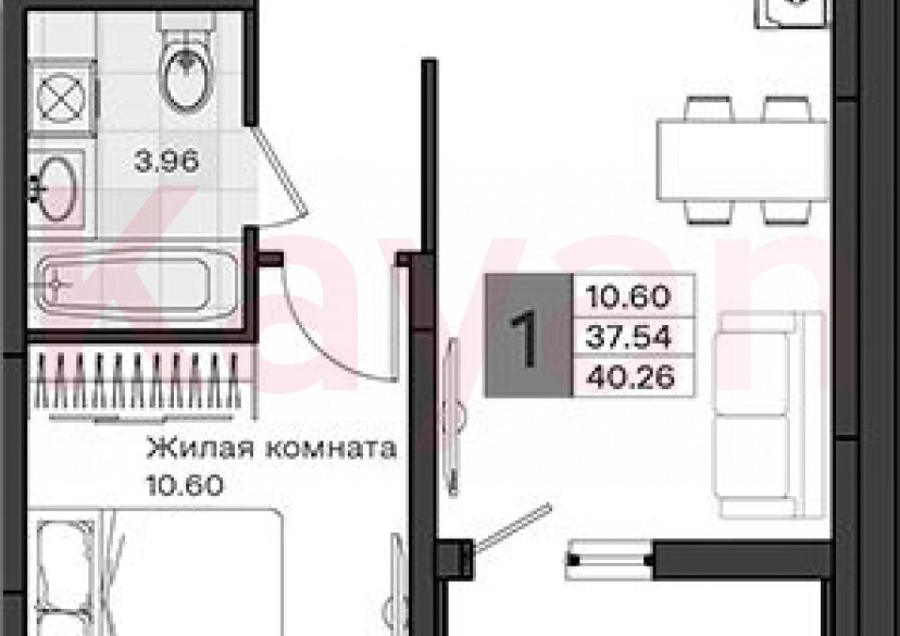 Продажа 1-комн. квартиры, 37.54 кв.м фото 0