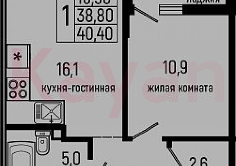 Продажа 1-комн. квартиры, 38.8 кв.м фото 0