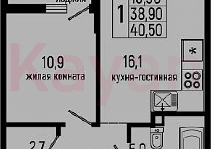 Продажа 1-комн. квартиры, 38.9 кв.м фото 0