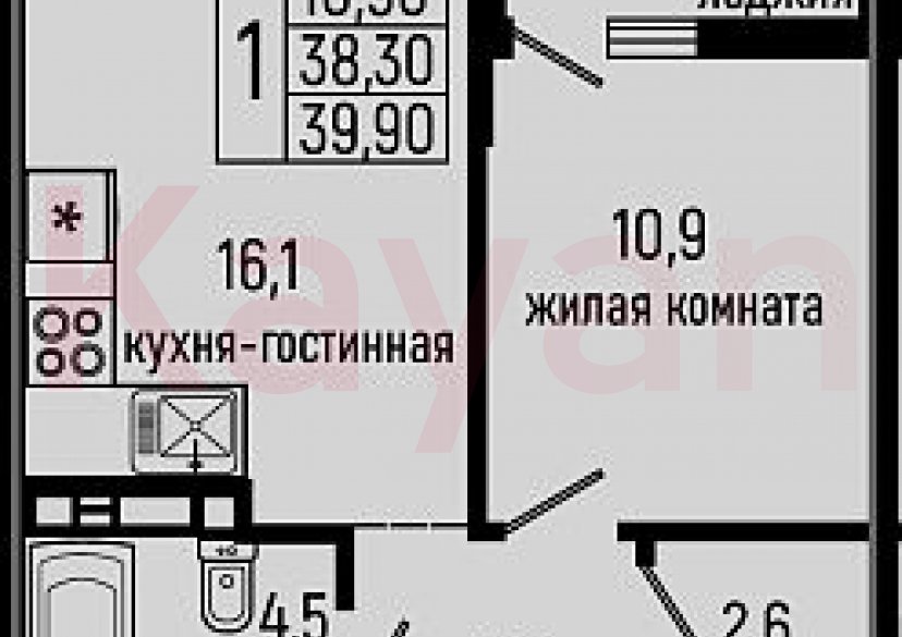 Продажа 1-комн. квартиры, 38.3 кв.м фото 0