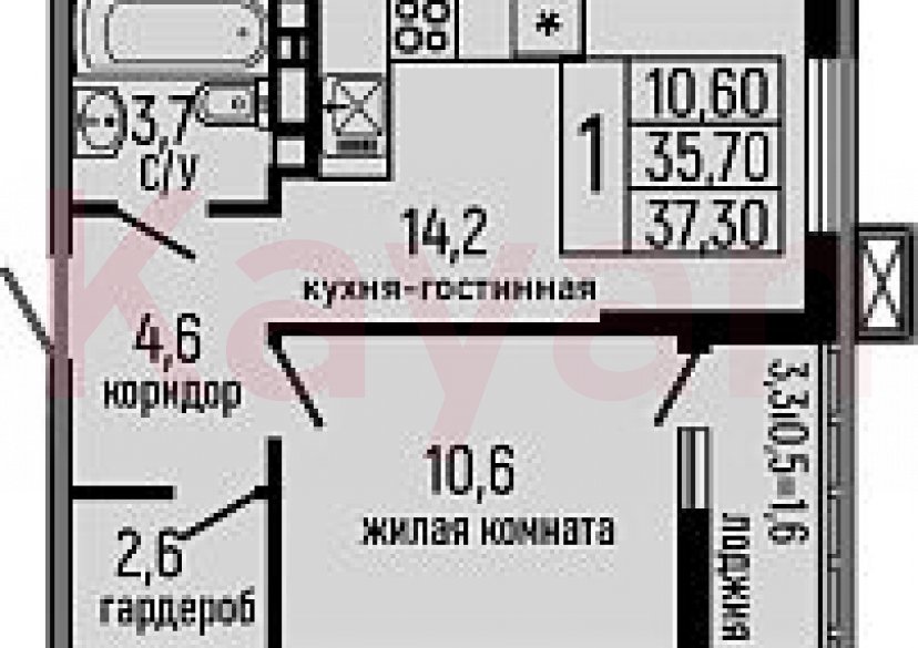 Продажа 1-комн. квартиры, 35.7 кв.м фото 0