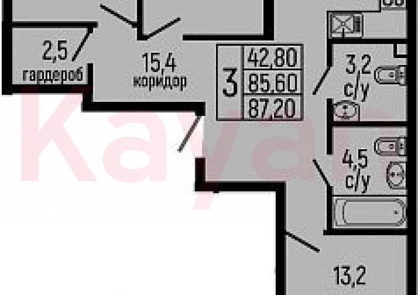 Продажа 3-комн. квартиры, 85.6 кв.м фото 0