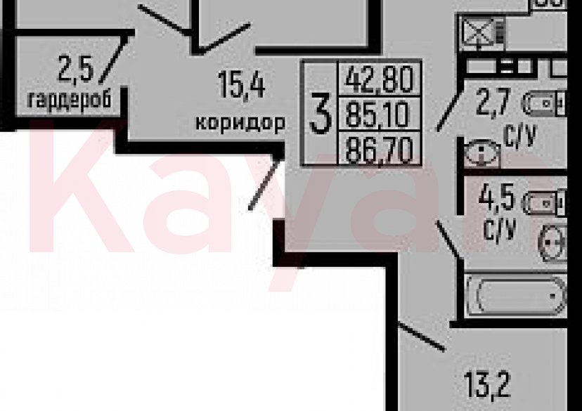 Продажа 3-комн. квартиры, 85.1 кв.м фото 0