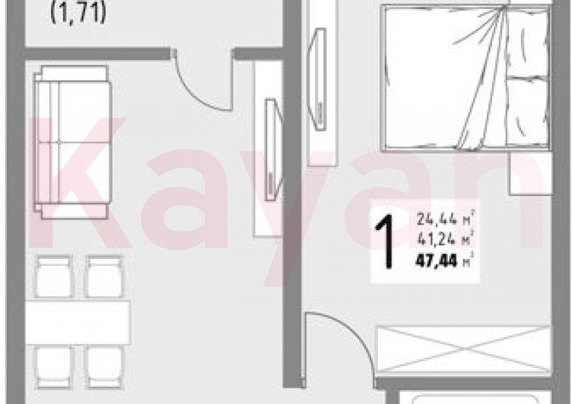 Продажа 1-комн. квартиры, 41.24 кв.м фото 0