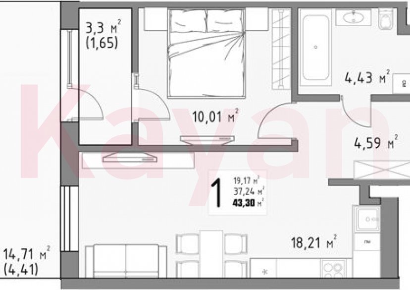 Продажа 1-комн. квартиры, 37.24 кв.м фото 0