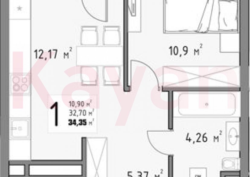 Продажа 1-комн. квартиры, 32.7 кв.м фото 0