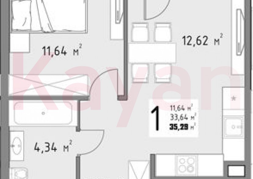 Продажа 1-комн. квартиры, 33.64 кв.м фото 0