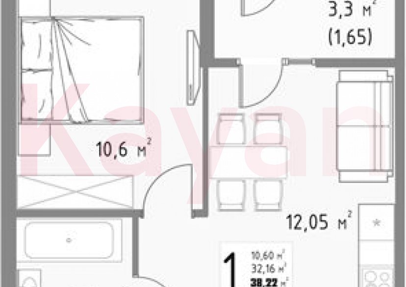 Продажа 1-комн. квартиры, 32.16 кв.м фото 0