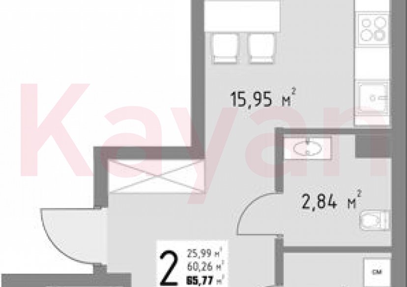 Продажа 2-комн. квартиры, 60.26 кв.м фото 0