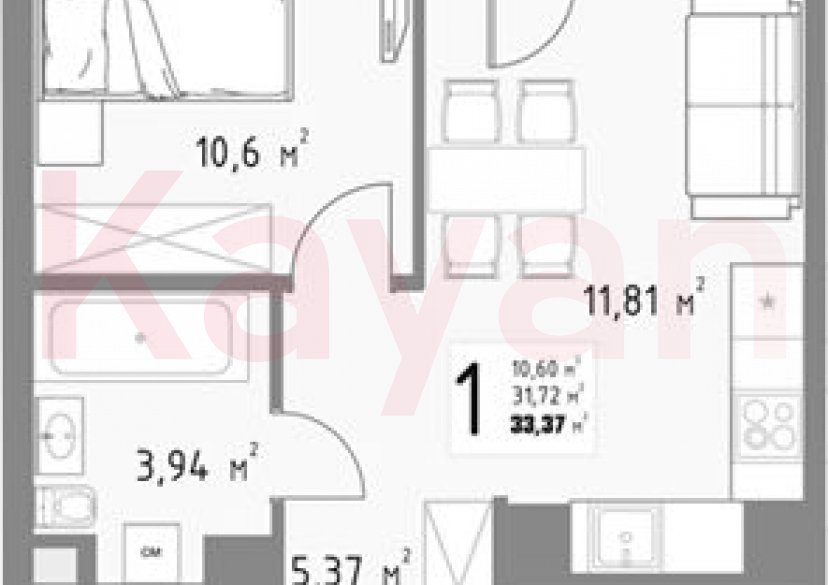 Продажа 1-комн. квартиры, 31.72 кв.м фото 0