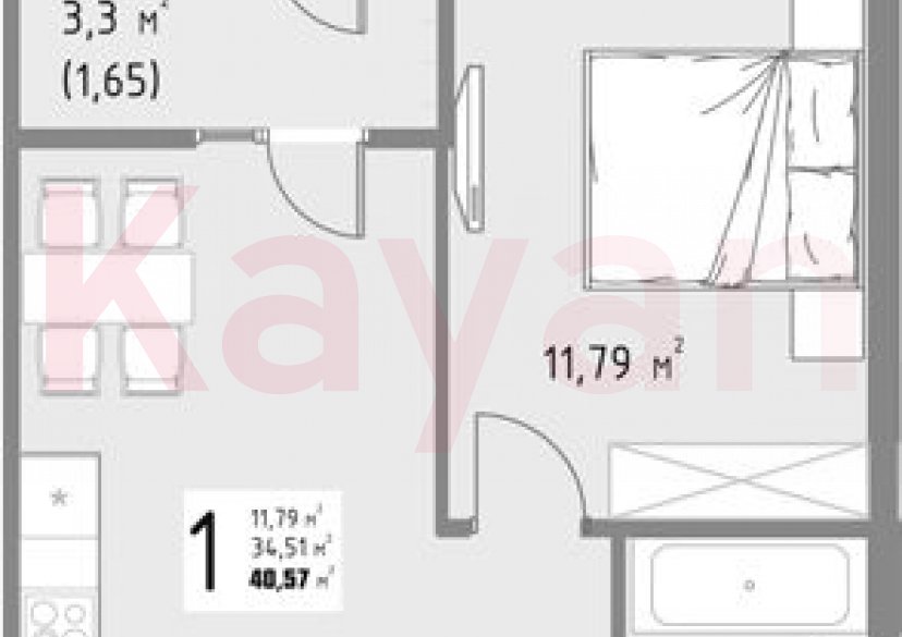 Продажа 1-комн. квартиры, 34.51 кв.м фото 0