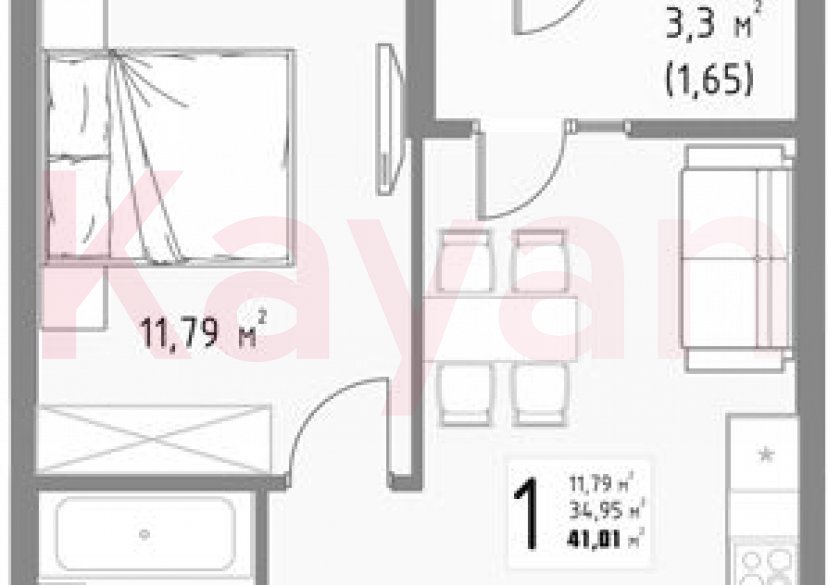 Продажа 1-комн. квартиры, 34.95 кв.м фото 0